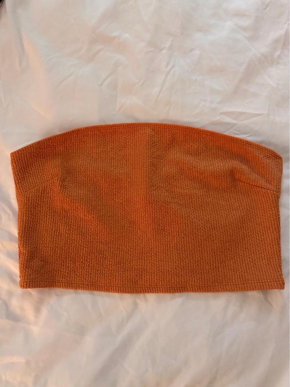 H&M orange textured knit crop tube top-Size M